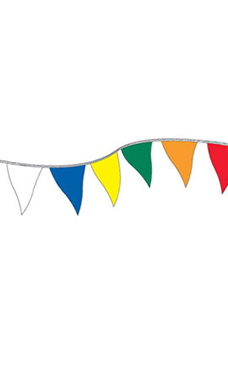 Economy 60 foot Multi-Colored Triangle Pennant Economy 60 foot Multi-Colored Triangle Pennant