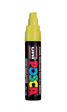 Yellow Water Based Paint Marker with 5/8 inch tip Yellow Water Based Paint Marker with 5/8 inch tip