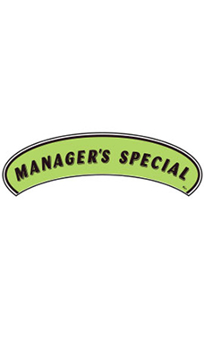 Arch Windshield Slogan Sticker - Black/Neon Green - "Managers Special" Arch Windshield Slogan Sticker - Black/Neon Green - "Managers Special"