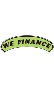 Arch Windshield Slogan Sticker - Black/Neon Green - "We Finance" Arch Windshield Slogan Sticker - Black/Neon Green - "We Finance"