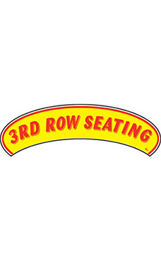 Arch Windshield Slogan Sticker - "3rd Row Seating"