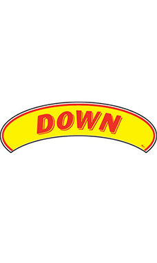 Arch Windshield Slogan Sticker - "Down"