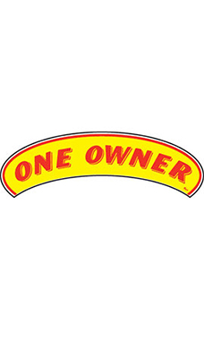 Arch Windshield Slogan Sticker - Red/Yellow - "One Owner" Arch Windshield Slogan Sticker - Red/Yellow - "One Owner"