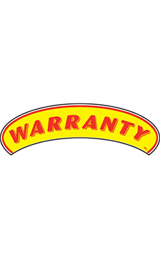 Arch Windshield Slogan Sticker - Red/Yellow - "Warranty" Arch Windshield Slogan Sticker - Red/Yellow - "Warranty"