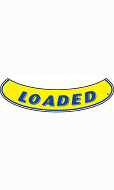 Smile Windshield Slogan Sticker - Blue/Yellow - "Loaded" Smile Windshield Slogan Sticker - Blue/Yellow - "Loaded"