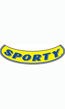 Smile Windshield Slogan Sticker - Blue/Yellow - "Sporty" Smile Windshield Slogan Sticker - Blue/Yellow - "Sporty"