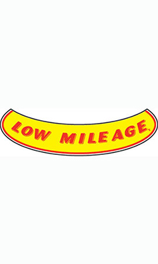Smile Windshield Slogan Sticker - "Low Mileage" Smile Windshield Slogan Sticker - "Low Mileage"