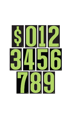 5 ½ inch Neon Green/Black Windshield Number Kit 5 ½ inch Neon Green/Black Windshield Number Kit