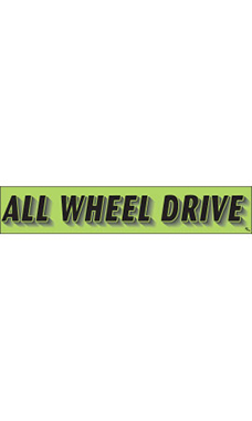 Rectangular Slogan Windshield Sticker - Green - "All Wheel Drive" Rectangular Slogan Windshield Sticker - Green - "All Wheel Drive"
