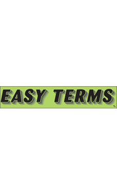 Rectangular Slogan Windshield Sticker - Green - "Easy Terms"