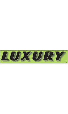 Rectangular Slogan Windshield Sticker - Green - "Luxury" Rectangular Slogan Windshield Sticker - Green - "Luxury"