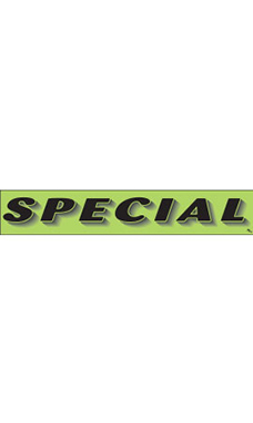 Rectangular Slogan Windshield Sticker - Green - "Special" Rectangular Slogan Windshield Sticker - Green - "Special"