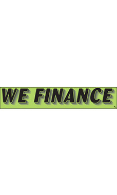 Rectangular Slogan Windshield Sticker - Green - "We Finance" Rectangular Slogan Windshield Sticker - Green - "We Finance"