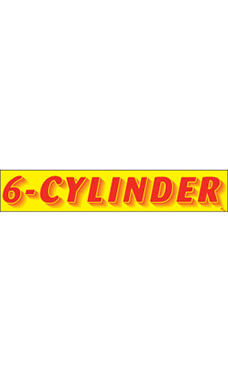 Rectangular Slogan Windshield Sticker - "6-Cylinder" Rectangular Slogan Windshield Sticker - "6-Cylinder"