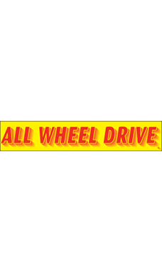 Rectangular Slogan Windshield Sticker - "All Wheel Drive" Rectangular Slogan Windshield Sticker - "All Wheel Drive"