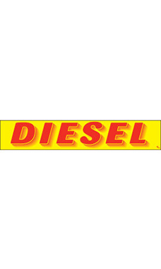 Rectangular Slogan Windshield Sticker - Red/Yellow - "Diesel" Rectangular Slogan Windshield Sticker - Red/Yellow - "Diesel"