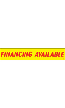 Rectangular Slogan Windshield Sticker - "Financing Available"