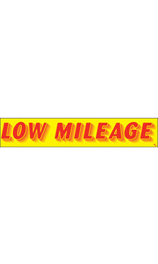 Rectangular Slogan Windshield Sticker - "Low Mileage" Rectangular Slogan Windshield Sticker - "Low Mileage"
