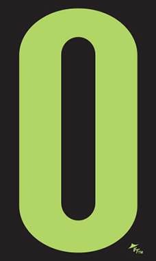 9 ½ inch Windshield Numbers And Symbols - Neon Green/Black
