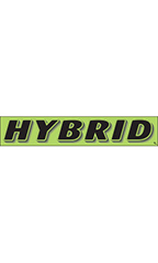 Rectangular Slogan Windshield Sticker - Green - "Hybrid"