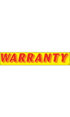 Rectangular Slogan Windshield Sticker - "Warranty"