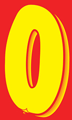 7 ½ inch Windshield Numbers And Symbols - Red/Yellow