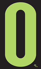 9 ½ inch Windshield Numbers And Symbols - Neon Green/Black