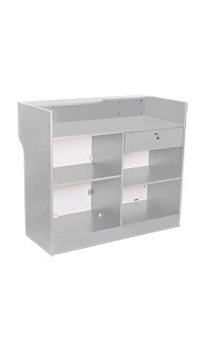 48 inch Gray Ledgetop Service Counter Fully Assembled