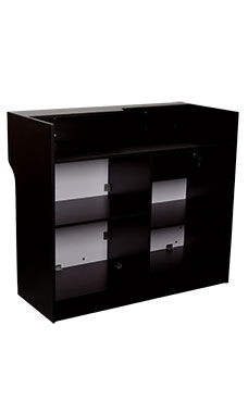 70 inch Black Ledgetop Service Counter Fully Assembled