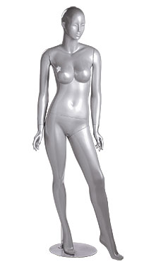 Female Silver Cameo Fiberglass Mannequin with Head