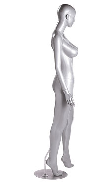 Female Silver Cameo Fiberglass Mannequin with Head