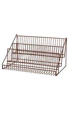 Made to Order Fine Textured Rustic Copper 3-Tier Wire Countertop Rack