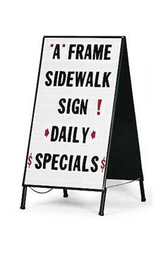 Plastic Changeable-Lettering A-Frame Sign - White Plastic Changeable-Lettering A-Frame Sign - White