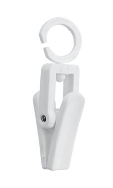 White Plastic Swivel Clips With Rings White Plastic Swivel Clips With Rings