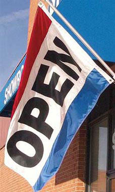 Open Flag Double Sided - Red, White, & Blue Open Flag Double Sided - Red, White, & Blue