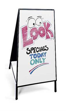 A-Frame Sidewalk Sign with Dry Erase Board - White