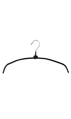 16 inch Black Metal Non-Slip Rubberized Hangers Case of 100