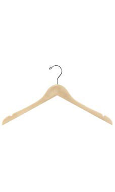 17" Natural Wood Dress Hangers 17" Natural Wood Dress Hangers