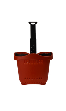 Set of 10 Rolling Red Shopping Baskets