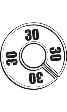 "30" Black On White Round Size Divider