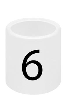 Size "6" Black on White Slip-On Markers for Hangers