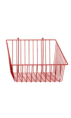 Made to Order 12" x 12" x 8" Mini-Grid Basket with 4" Front - Berry Red
