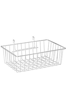 12 x 8 x 4 inch Chrome Mini Wire Grid Basket for Wire Grid 12 x 8 x 4 inch Chrome Mini Wire Grid Basket for Wire Grid