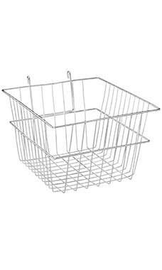 12 x 12 x 8 inch Chrome Mini Wire Grid Basket for Wire Grid 12 x 12 x 8 inch Chrome Mini Wire Grid Basket for Wire Grid