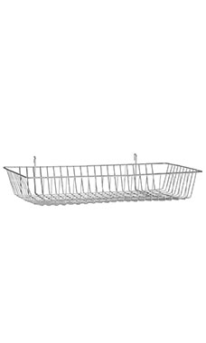 24 x 12 x 4 inch Chrome Mini Wire Grid Basket for Wire Grid 24 x 12 x 4 inch Chrome Mini Wire Grid Basket for Wire Grid