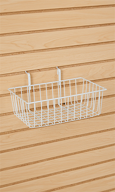 12 x 8 x 4 inch White Mini Grid Basket for Slatwall & Wire Grid 12 x 8 x 4 inch White Mini Grid Basket for Slatwall & Wire Grid