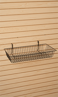 24 x 12 x 4 inch Black Mini Grid Basket for Slatwall & Wire Grid 24 x 12 x 4 inch Black Mini Grid Basket for Slatwall & Wire Grid