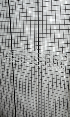 48 x 12 x 6 inch White Downslope Grid Shelf for Slatwall & Wire Grid