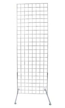 Chrome Retail Standing Grid Screens - 6'