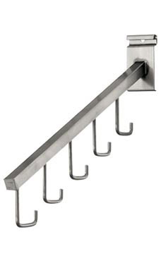 Boutique Raw Steel 5-J-Hook Waterfall Faceout for Wire Grid